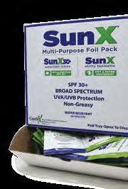 PABA Free & Oil Free PLUS 1 Single Use Dry Utility Towelette #911 Sun X Multi-Pack Contains: 1 Single Use Sun X 30+ Broad Spectrum Sunscreen Lotion Pouch & 1