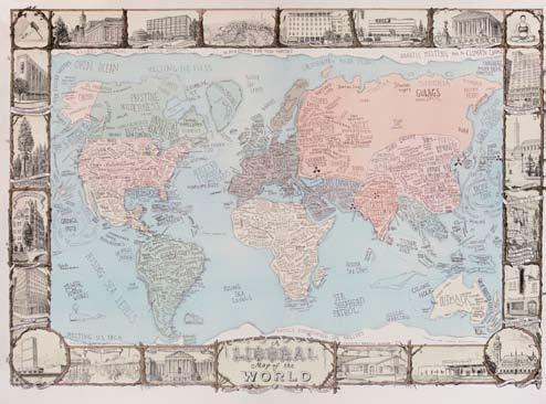 aqua art miami SANDOW BIRK AND ELYSE PIGNOLET A Liberal Map of the World Six-color lithograph 34 x 46 inches Edition of 20 2011 A Conservative Map of the World Six-color lithograph 34 x 46 inches