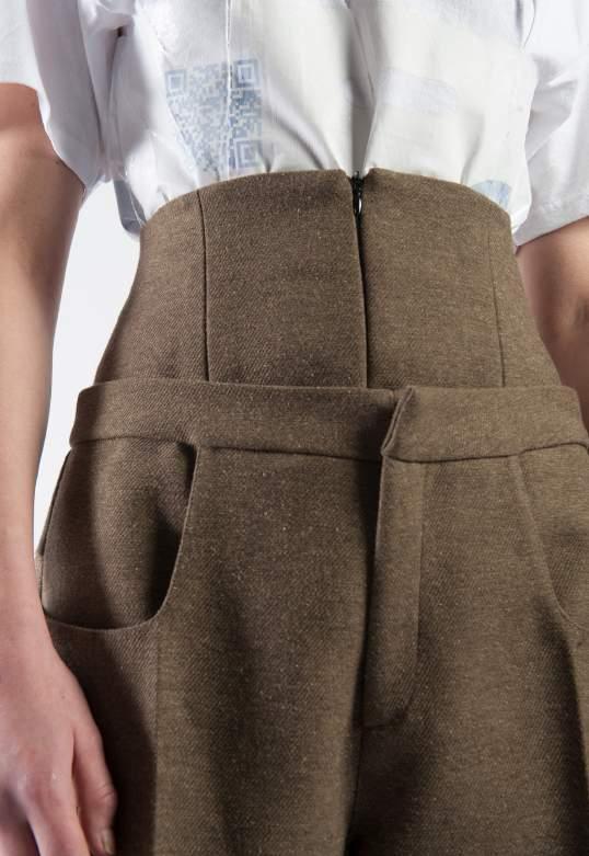 COUTURE WAIST TROUSERS HIGH WAIST CARROT TROUSERS DETAILS & CARE MONOCHROME CARROT TROUSERS MADE OUT OF JOSEPH BEUYS WOOL FABRIC- -INSPIRATION: CLASSICAL 5