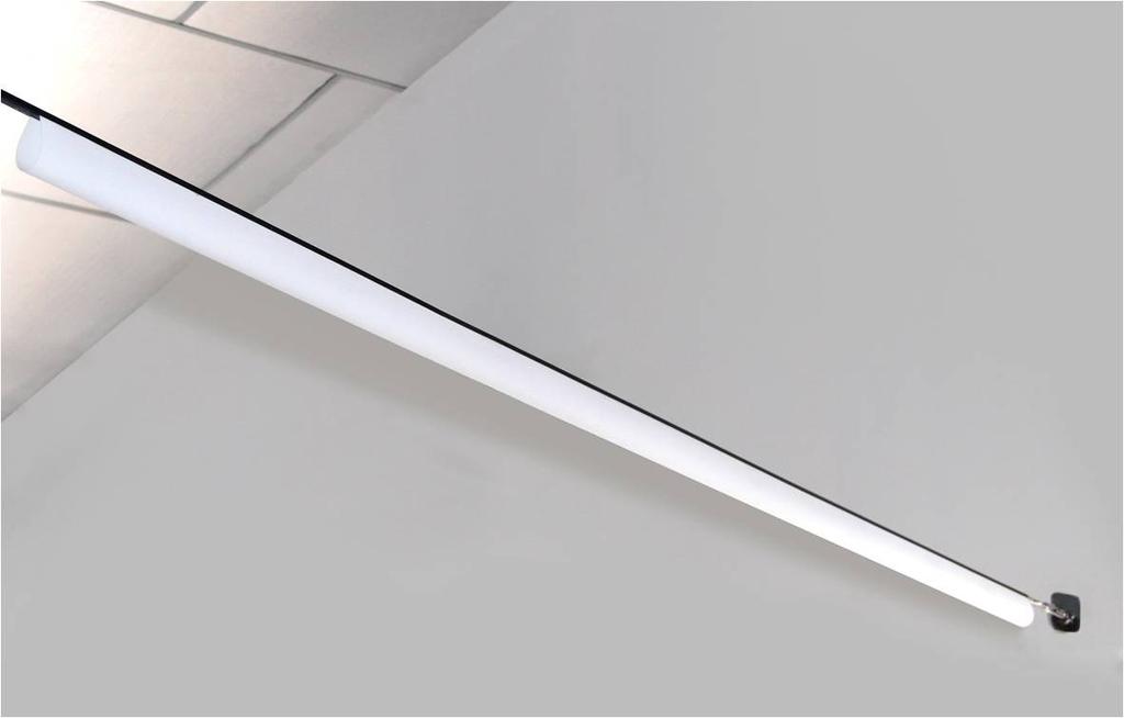 AVATAR 28010/4 28010/6 28010/8 COLGANTE Perfil de aluminio tensado de pared a pared con tira de LED 24V. Luminaria lineal sin cortes y difusor de pantalla de lino/algodón.