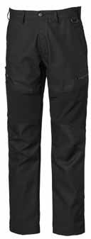 Wash at: 60 C Size: 44-60, 92-124, 146-156 687072599 Black Trousers with stretch fabric, On Duty Trousers with stretch panels over the back, crotch and front thigh. Slightly tighter fit.