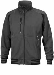 D-ring Sweatshirt jacket with front zip. Zip-up chest pocket on lefthand side.