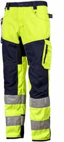 High-visibility clothing Trousers stretch class 2 New! Trousers with stretch fabric at the crotch and rear. Reinforced knees and ankles. D-ring and key clip Double hammer loops.