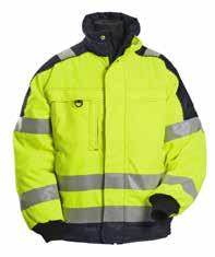 Winter jacket class 3 High-visibility clothing Jacket with longer back. Zip-up chest pocket on right-hand side. D-ring right chest.