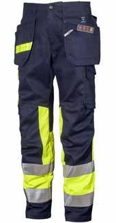 Carpenter trousers New! Trousers with double utility pockets with compartments for tools and pens. Zip-up pocket on left utility pocket.