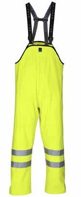 Trousers High-visibility flame-resistant Lightly-padded trousers made of inherent fabric. Loops at waist. Side pockets with flap. Right side pocket with zip and D-ring.
