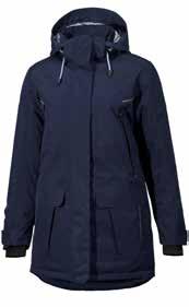 Size: XS - 2XL CE: EN 342 EN 343 1925609 Red 1925603 Navy 1925604 Black Winter parka jacket Padded parka jacket made of water-repellent fabric with reinforced elbows. Adjustable, removable hood.