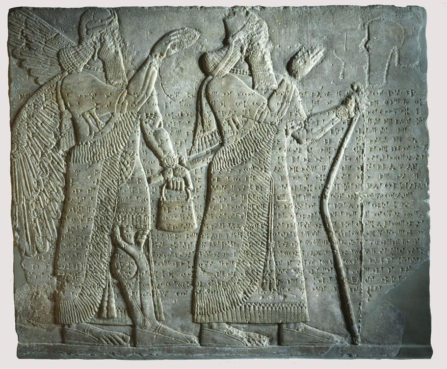 Winged Spirit or Apkallu Anointing Ashurnasirpal II from Kalhu (Nimrud), Iraq, 875 860 BCE.