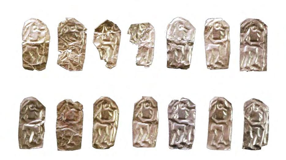 Fig. 7. The largest number of die-identical figures from Uppåkra is 15 (fnr 4141, 4145 50, 4186, 6322, 6408, 6415, 6417, 6421 and 6426 27 (fnr 6322 not shown)).