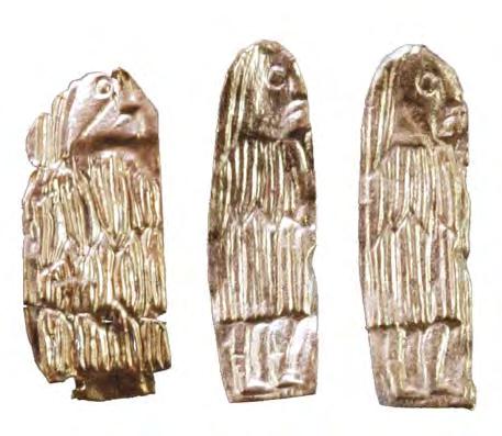 24c d are depicted standing in profile with no arms or hands, but with substantial legs and feet. The facial features are clearly marked and very similar in style.