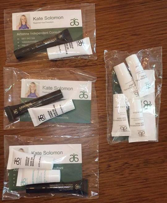 Smaller Single Samples Samples like Primer, Mascara, Eye Cream singles in plastic giveaway bags with your business card.