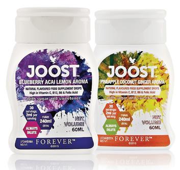 Drinks and Gels Joost Boost the flavour of your favourite Forever drink or gel with a simple squeeze of Joost.