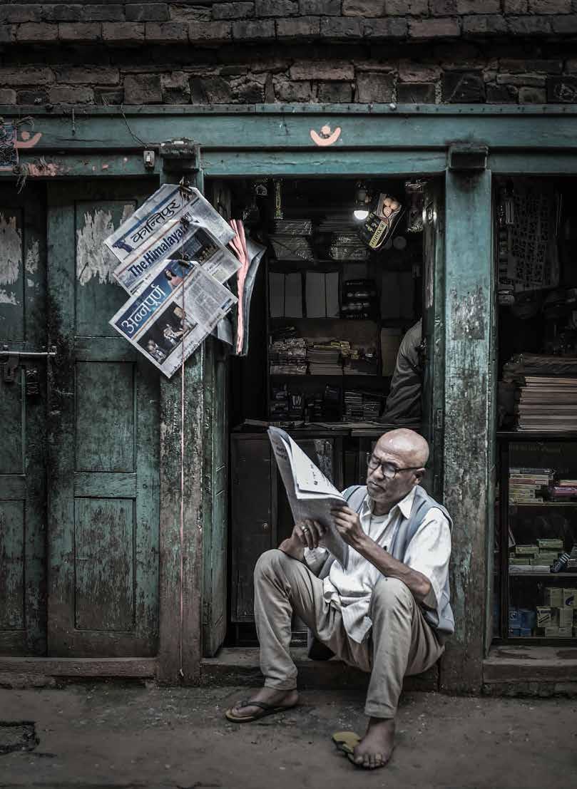 The morning session invariably begins with reading the day s paper. Usually, the local and the international news becomes a conversation starter.