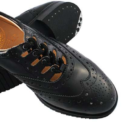 Regimental Brogue Regimental style Ghillie Brogue with double cleat and rubber protective non slip sole on top of Goodyear welted double sole.