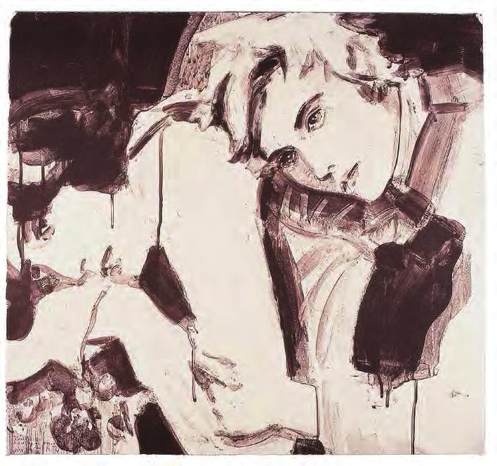 ELIZABETH PEYTON Oscar and Bosie, 1998 For Parkett 53 Two-color lithograph on hand-tinted Somerset Satin, lightly finished with pearlescent dust, ca.