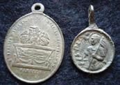 Austrian Ferdinando silver coin (above, right), circa 1590 1598.