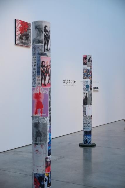 [ET] creates posters making fun of sex and gender in rock and roll (Fig.6). These poster poles were part of my installation in an exhibition called Mixed Tape held at Emily Carr University in 2015.