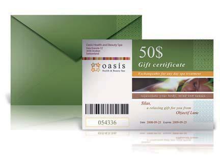 GIFT CERTIFICATES Use the power of personalization and exceed your customers expectations.