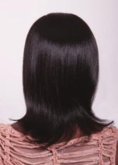 silky synthetic wig with a