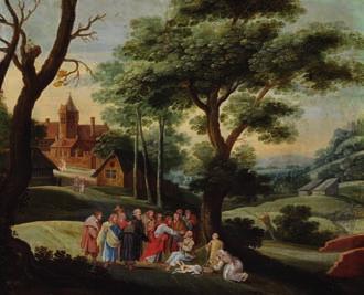 DKK 30,000 / 4,000 126 NICOLAS POUSSIN style of, 17th century Rest on the Flight