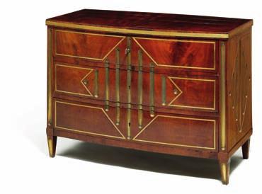 DKK 60,000 / 8,050 361 362 russian mahogany and brass inlaid bow front commode.