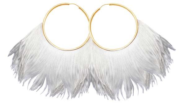 1257 V $110 Sky Feather Necklace, 22k