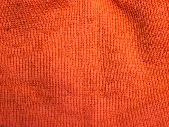 Orange jersey knit lining