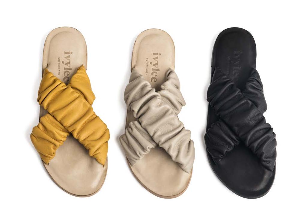 VALERY Elastic Sandal / Sauvage in color: Yellow, taupe & Black.