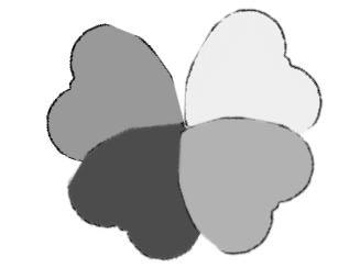 Because these are in grayscale, I have altered the color to show the position of the hearts.
