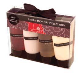 & Pink Pepper Bath & Shower Gel and Ginger, Vanilla & Pink Pepper Body Lotion Finest Fragranced Candle Collection 6 Includes: 4x glass votive