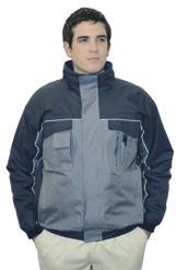 Polyester, 55g / Wadding 170g Grey 7980- Navy 7981- S562 Two-Tone Parka Multi-layered chest pockets with mobile phone pocket Front zip fastening with studded storm flap Fleece-lined collar with