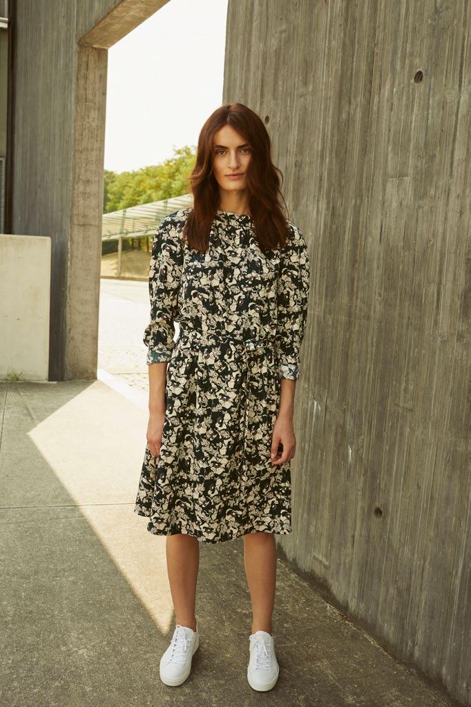 CREPE DRESS flower printed dress with