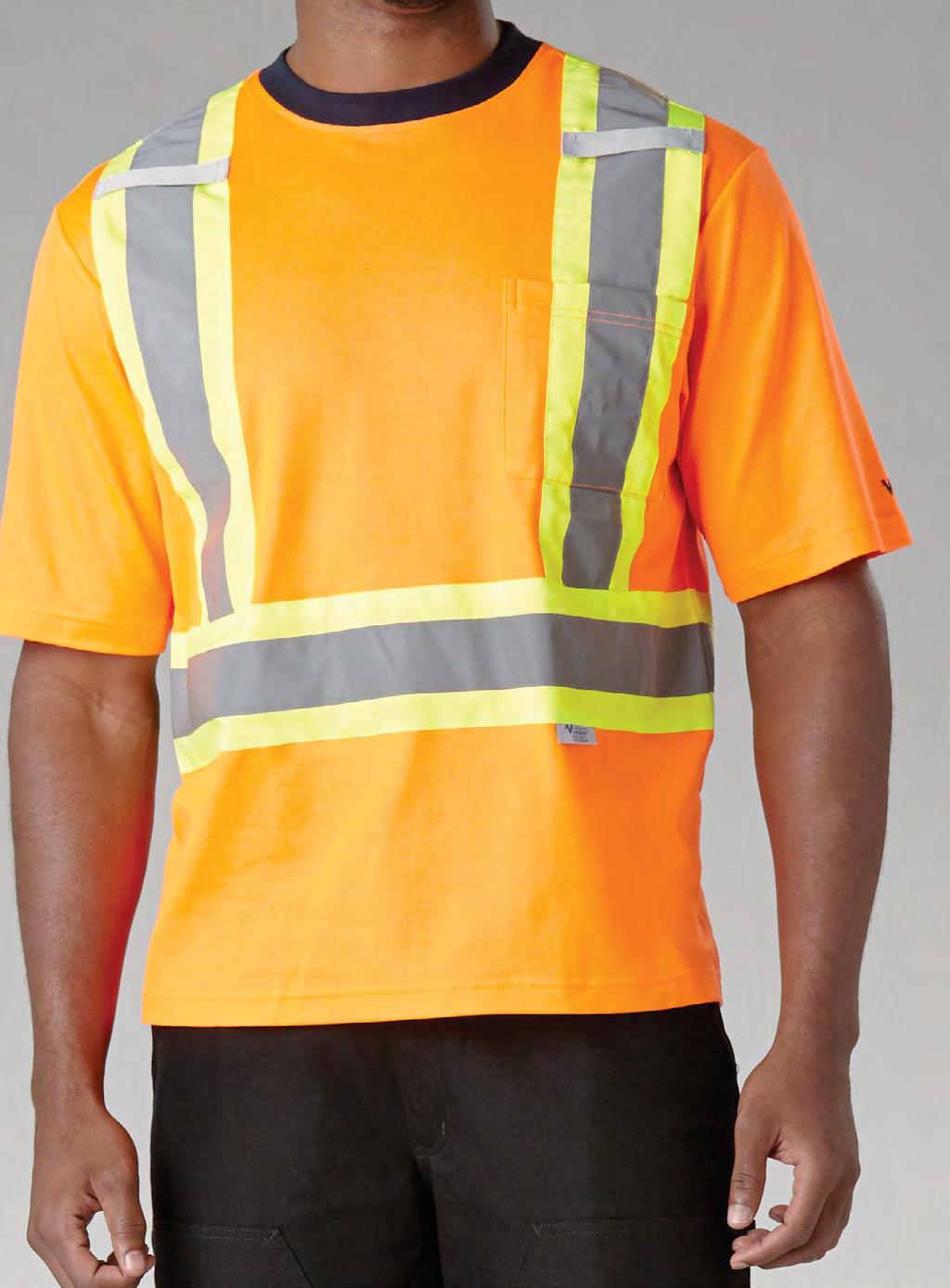 SAFETY SAFETY COTTON LINED SHIRTS 4 contrasting Vi-brance reflective tape in WCB/Work Safe