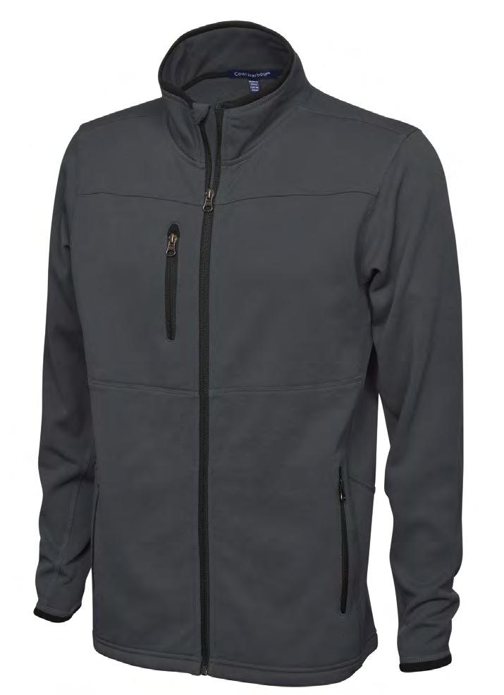 COLOUR: Graphite SIZES: XS-4XL STYLE: J7603 CITY FLEECE JACKET 14.5 oz. 100% polyester pique fleece. 90/10 polyester/spandex binding on collar and cuffs. Set-in sleeves.