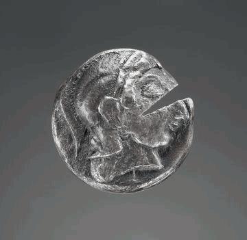 3 77. Coin of Athens Greek (Attic), 505-40 BC Silver tetradrachm Object: Weight.: 0.016 kg (0.0373 lb.