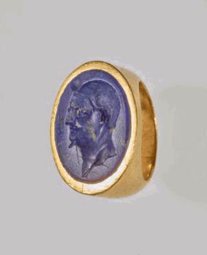 Unknown Seal Ring with Ptolemy VI Philometor (Mother Loving) Wearing a Greek Diadem, 180-145 BC Gold Object: H: 1. W: 1.7 D: 2.4 cm (3/4 11/16 15/16 in.