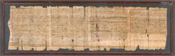 3 155. Unknown Magical Text, AD 200-250 Papyrus and ink Unframed: H: 23. W: 85.4 cm ( 7/16 33 5/8 in.) EX.2018.4.34 156.