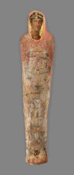 Mummy of Herakleides Romano-Egyptian, AD 120 140 Tempera and gilding on wood; pigment and gilding on linen Object: H: 175.