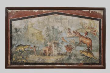167. Unknown Fresco with a Nilotic Scene, AD 1-7 Plaster and pigment Object: H: 81.4 W: 131.1 D: 6.