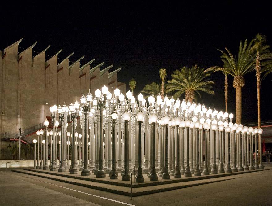 ^ press release The Los Angeles County Museum of Art (LACMA) Celebrates the 10th Anniversary of Chris Burden s Urban Light Retrofitting of incandescent to LED lightbulbs made possible by a grant from