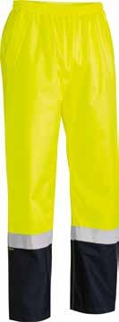 Polyester Mesh Lining Yellow/Navy (TT04) BJ6967T TAPED HI VIS RAIN SHELL JACKET Waterproof and