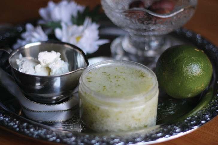 LIME BODY SCRUB This body scrub smells lovely and will rejuvenate your skin leaving you feeling wonderful. Body scrubs gently remove dead skin cells, dirt and oil from the outer layer of skin.