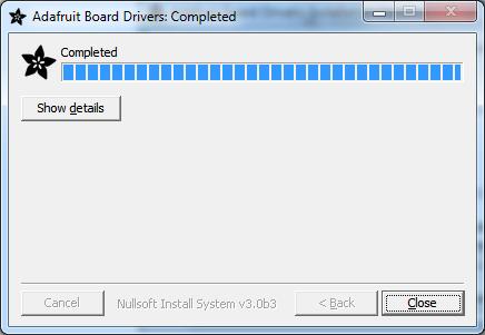 Manual Driver Installation If windows needs the driver files (inf/cat) for some reason you can get all the drivers in a zip by clicking below: Adafruit Windows Drivers