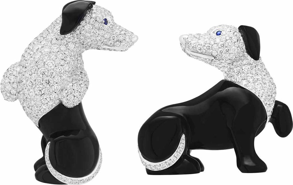 www.vancleefarpels.com Straight from L Arche de Noé by Van Cleef & Arpels a menagerie of benevolent creatures that are brooches or clips comes this delightful pair of dachshunds.
