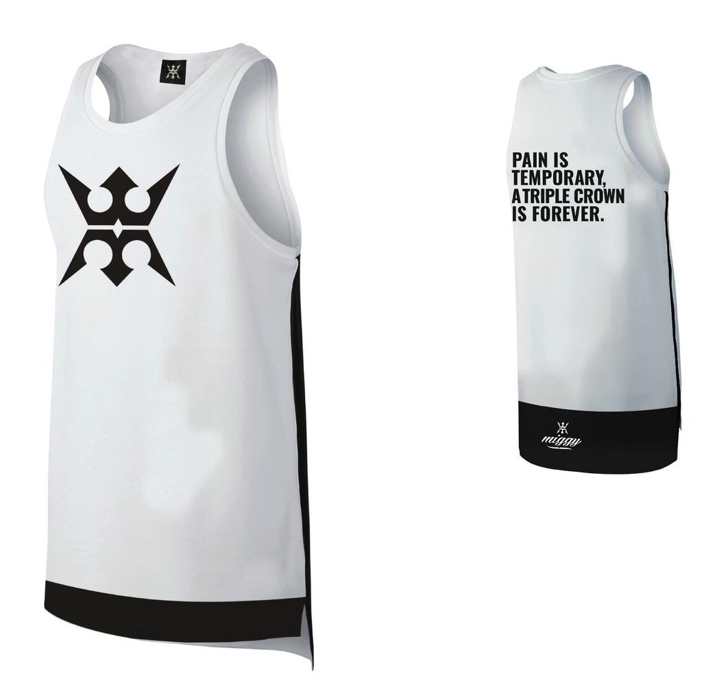 MIGGY SPORTSWEAR COLLECTION / T-SHIRT CODE:CL-008-WHITE EXTRA LONG SINGLET SPORT WHITE S - M - L - XL -