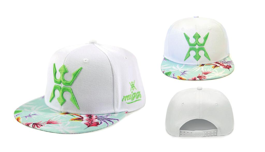MIGGY COLLECTION / CAPS TROPICAL COLORS: WHITE BRAND: GREEN CODE: CA05-GN-MN MAN CODE: