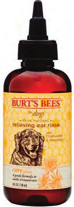 REMEDIES Get your dog s ears perking up again with the BURT'S BEES CARE PLUS+ RELIEVING DOG EAR RINSE.