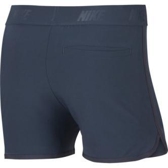 Attached inner shorts provide additional coverage. Elastic waistband material stretches for a secure, comfortable fit. Back welt pocket for convenient small-item storage.