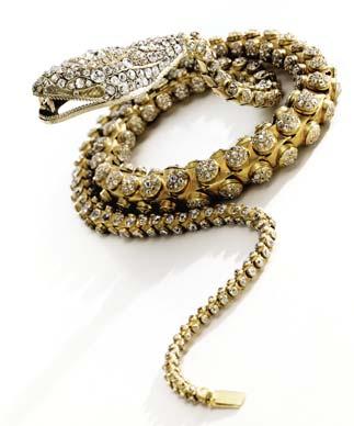 Natural Pearl and Diamond Pendant, circa 1910, lot 432, est. $300/400,000 Gold and Diamond Serpent Necklace, mid-19 th century, lot 424, est.