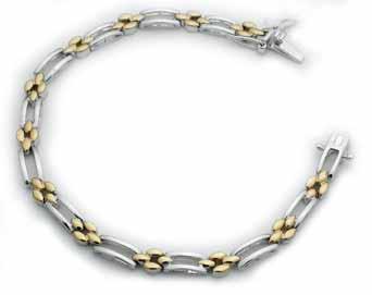 bracelet NB041/800 Faux pearl and silver bead and bar bracelet SB038/1700 High polish